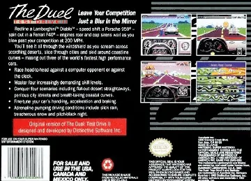 Duel, The - Test Drive II (USA) box cover back